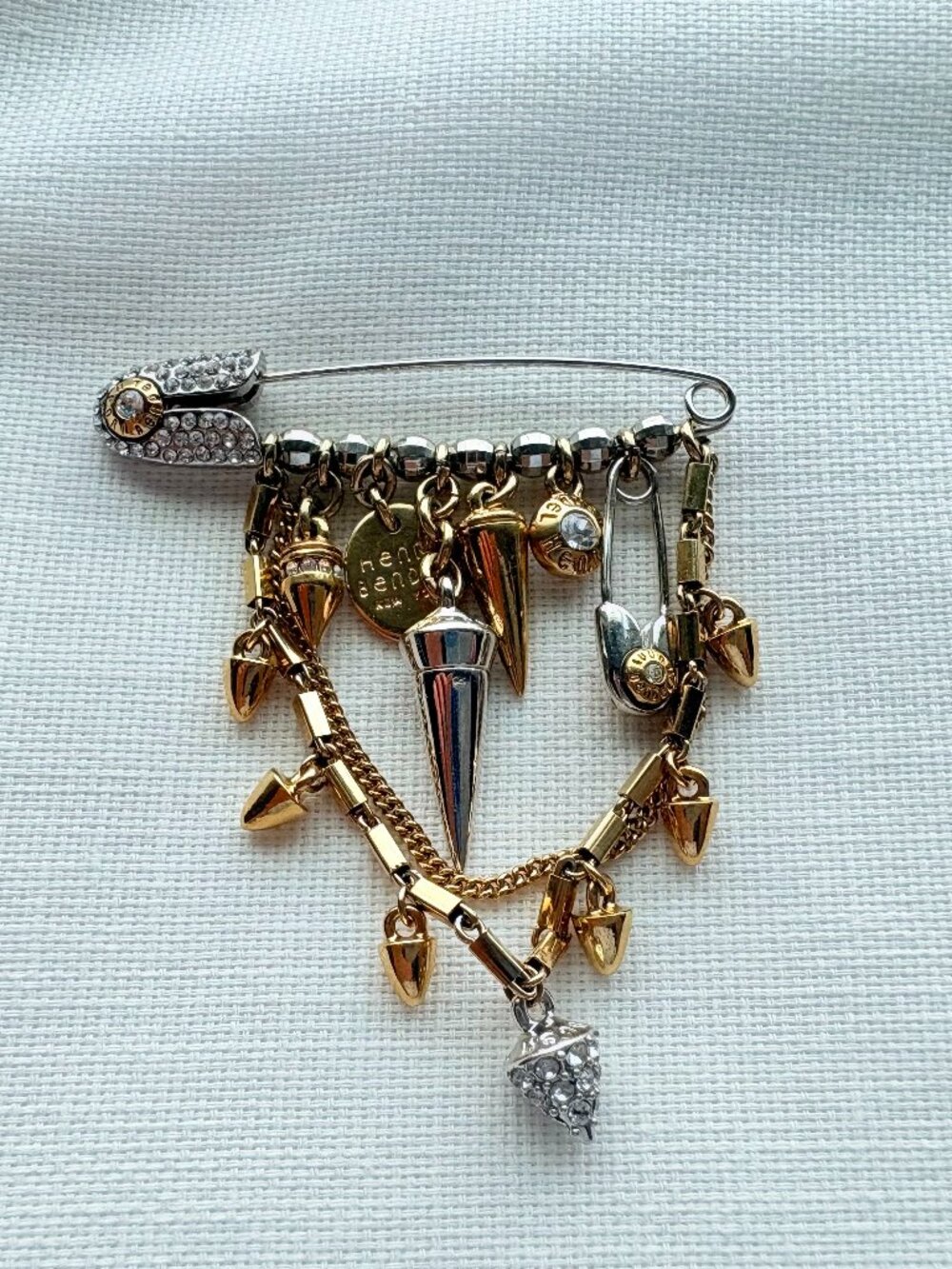 Rare Henri Bendel Safety Pin Brooch